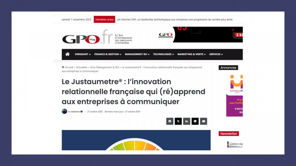 UNE PUBLICATION DE PLUS POUR LE JUSTAUMETRE®